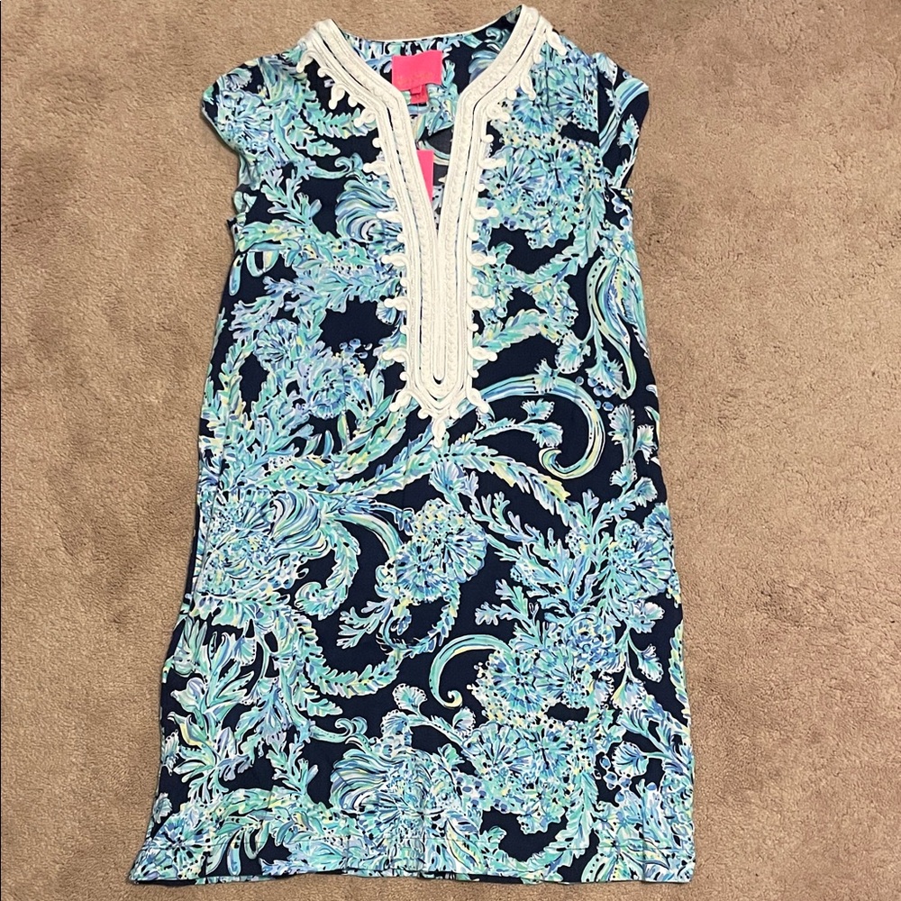 Lilly Pulitzer Blue and White Floral Mini Dress